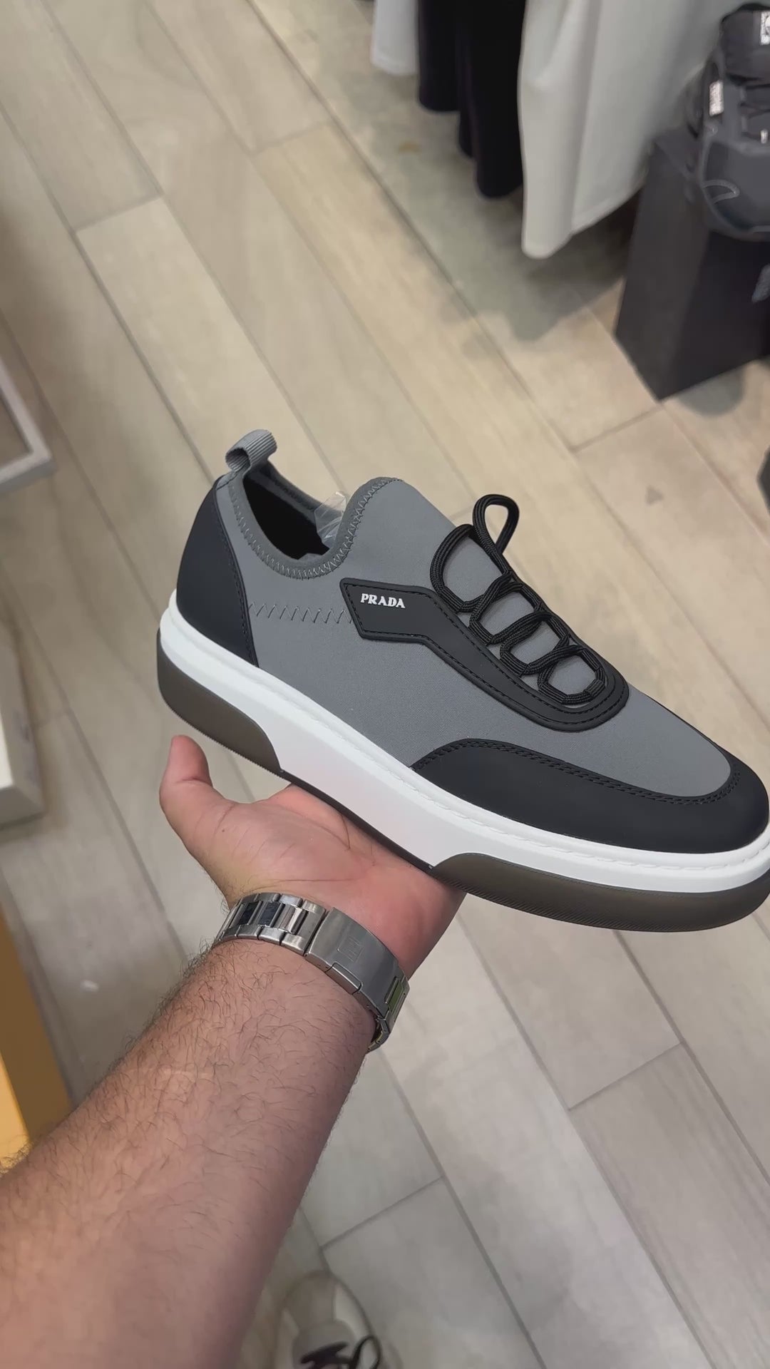 Prada Slip-on Neo Sneaker - Grey